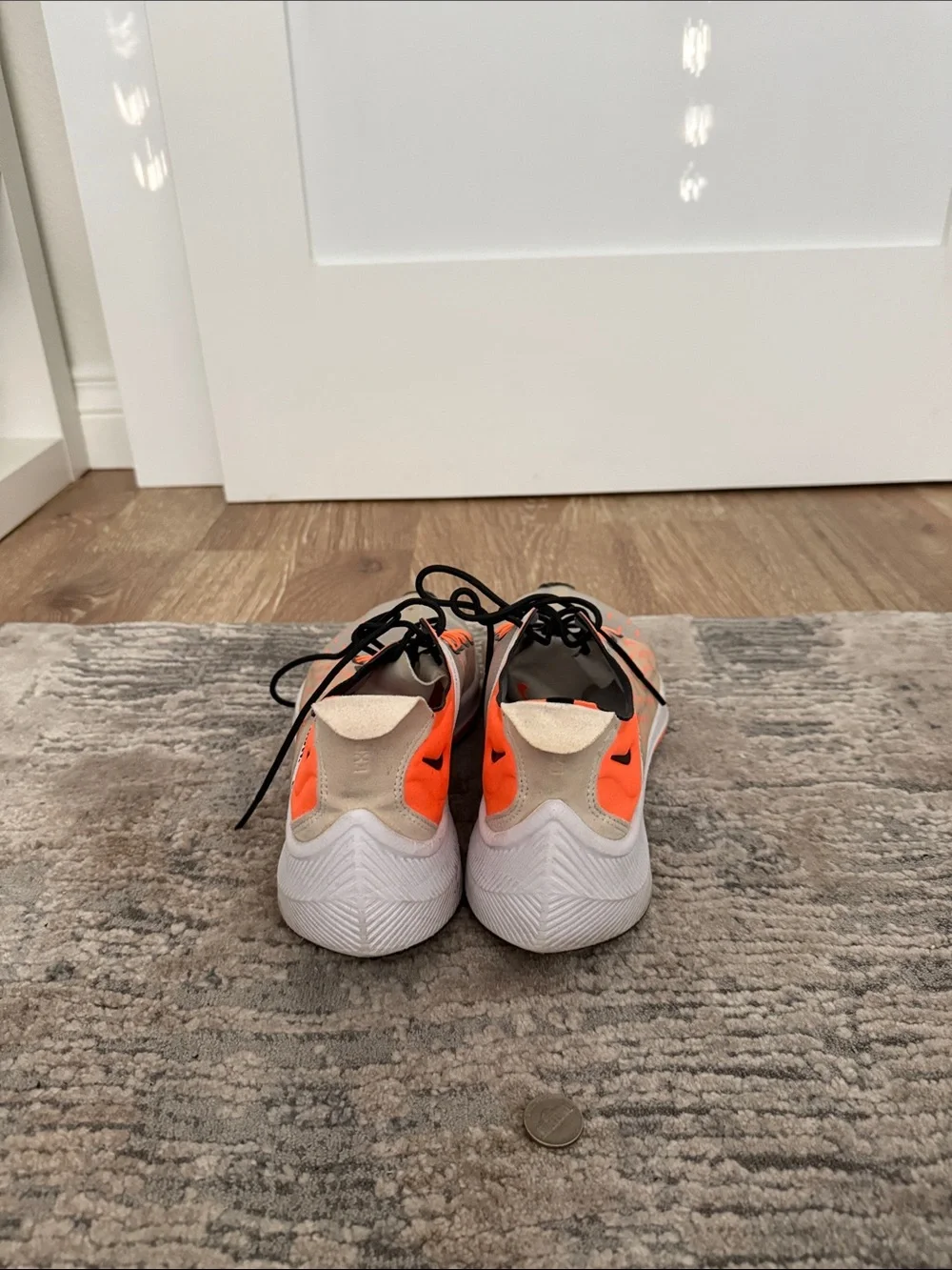 Nike EXP-X14 Translucent White Running Shoes with Neon Orange Accents